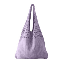 Gehäkelte Strandtasche aus Netzgewebe, Retro-Stricktasche, gewebte Sommer-Schultertasche für Damen
