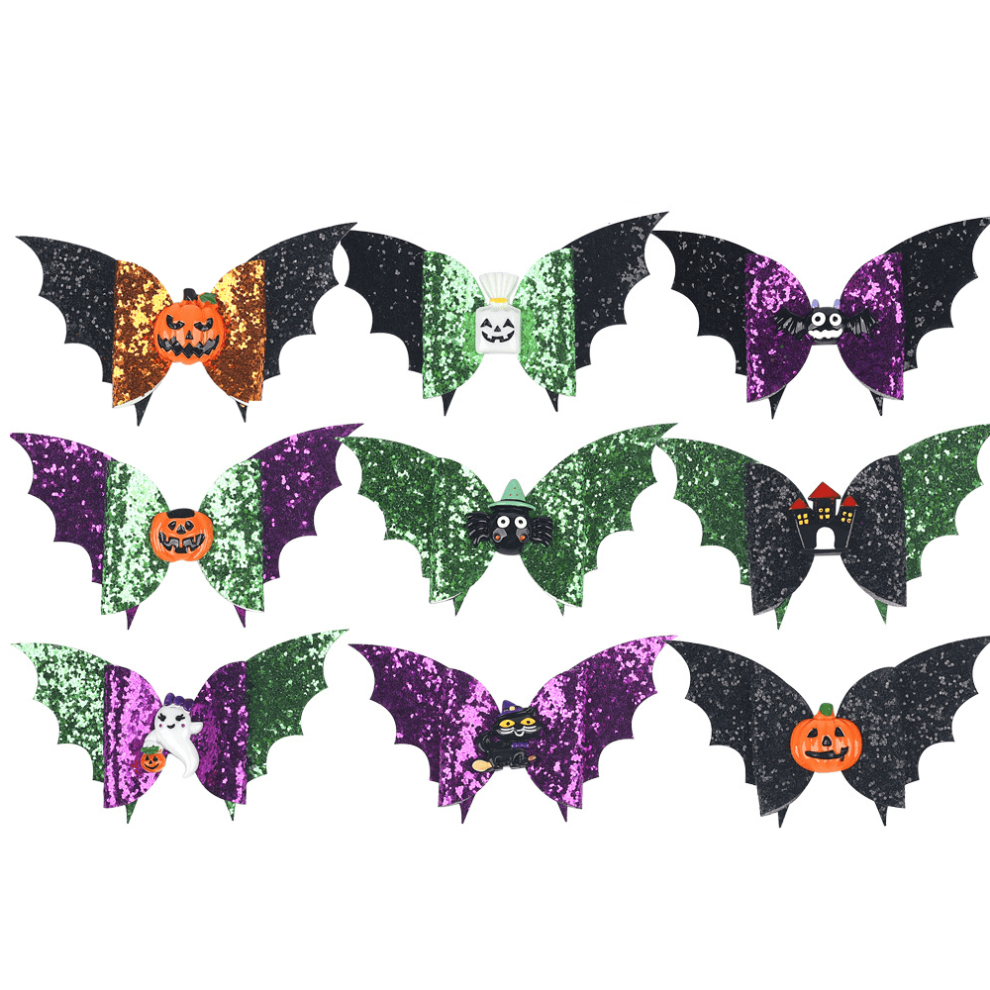 Halloween Pumpkin Headband Set for Infants 9 pcs