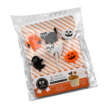 6 Pcs Halloween Cupcake Toppers – Plastic Toothpicks for Cupcakes, Food & Cocktails – Party Supply for Baby Shower, Birthday, Wedding