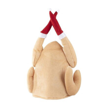 Roasted Turkey Hat Thanksgiving Plush Turkey Costume Funny Hat Thanksgiving Holiday Party Favors Supplies, 12x16in