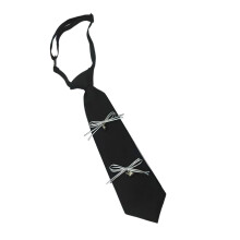 Verstelbare, voorgebonden damesdas met schattige strik, elegante zwarte lange das, geschikt voor studentenuniformen.