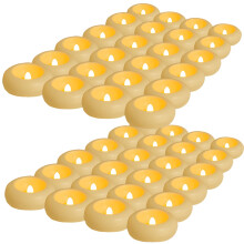24 db úszó LED gyertya, elemes, vízálló, meleg fehér, biztonságos, viaszmentes mécses esküvőkre és medencéhez – AA elemekkel