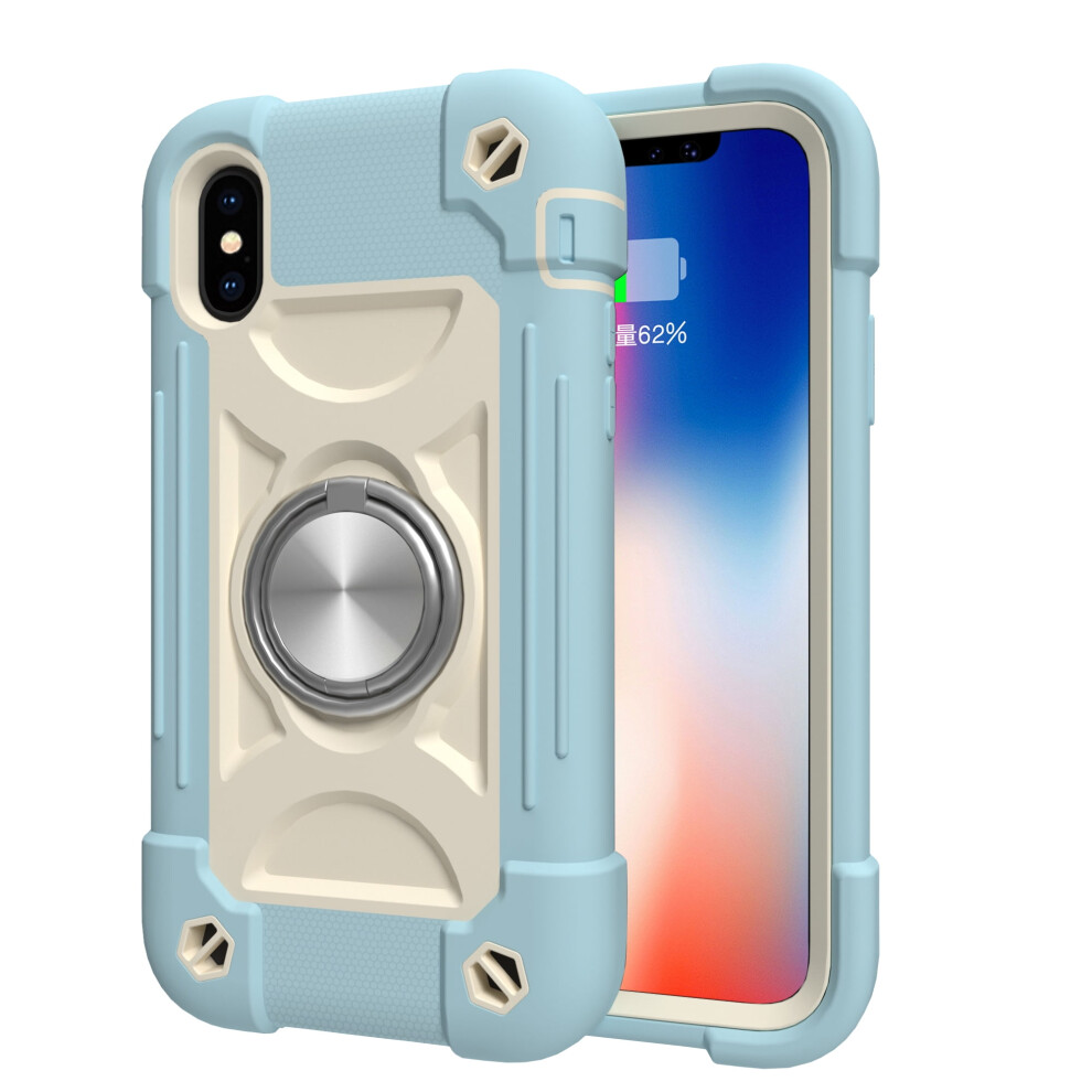 Compatible With Iphone Xs Max 6.5-Inch Shock-Proof Magnetic Car Mount Kickstand Case Â Light Blue 9341593712712