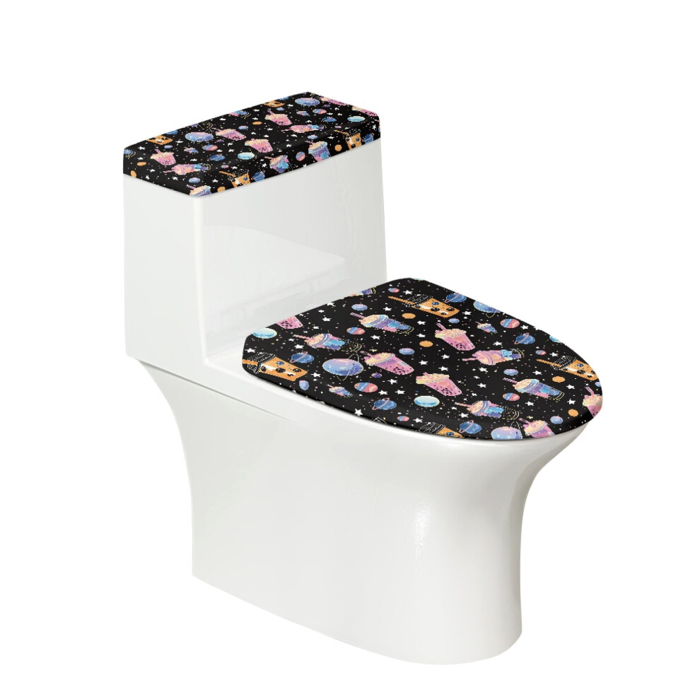 Bathroom Toilet Lid Cover 17"X21" Stretch Easy Care For Gift Bubble Tea 9362892500411