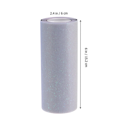 Wide Glitter Tulle Fabric Spool Dark Grey 1 Set 1