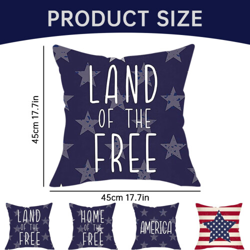Independence Day Pillowcase Set 18x18 Inch 4-Pack 2