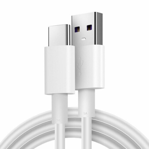 Câble de charge rapide 5 A pour smartphone USB-C, 1,5 m (4,92 pi), blanc.