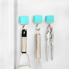 Ganci magnetici rimovibili AuroraX per frigorifero, 3 pezzi, piccoli ganci in plastica resistenti alla ruggine per frigorifero e cucina.