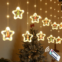Vhalis Christmas Star Window Lights, 10 Ft LED Curtain String Lights with Remote, Indoor Decor – Compatible with Christmas Windows