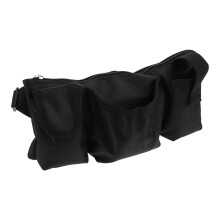 Black Restaurant Waist Apron Bag with Concealed Zipper and Multifunctional Compartments