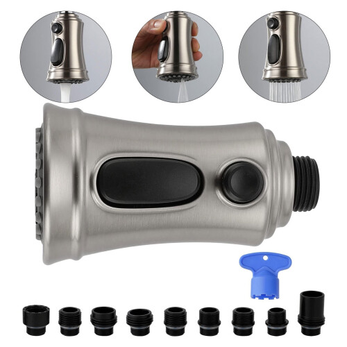 Kitchen Faucet Head Replacemet, Pull Down Sink Faucet Head Replacment, 3 Function Sink Faucet Sprayer Head 1
