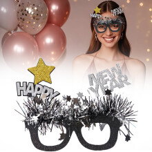 2026 New Year Party Glasses – Funny Glitter Countdown Glasses for Photo Booth, Decor & Favors, Compatible with 2026 Theme