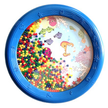 Wave Bead Ocean Drum 6in Blue Sea Horse Pattern