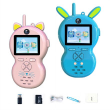2-Pack Kids Video Walkie Talkies, 150M Range, Rechargeable, with Camera, Memory Card & Reader—Compatible with Outdoor/Indoor Play