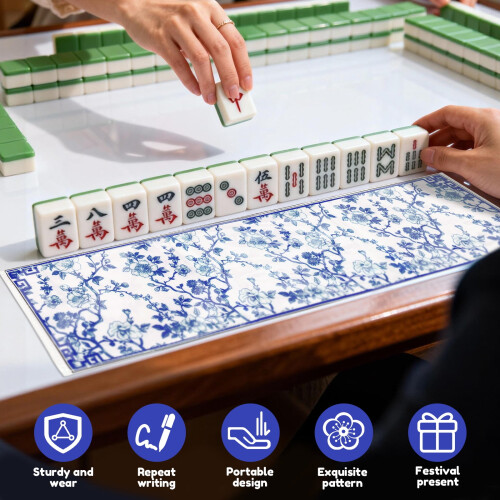 Θήκες για κάρτες Mahjong Chinoiserie σε συσκευασία 4 τεμαχίων, 6,29x5,51", μαλακό υφασμάτινο 2