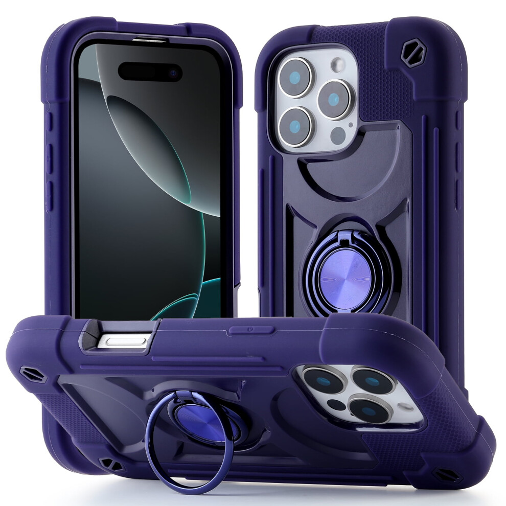 Allytechgroup Military-Grade Phone Case Compatible With Iphone 16 Pro Max Â Shockproof Tpu+Pc, 360 Ring Kickstand, Raised Edges, Drop Protection, 9362892501425