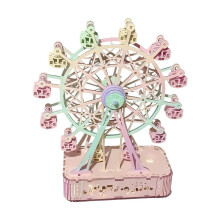 Ferris Wheel 3D Wooden Puzzle for Adults, Challenging Mechanical Model Building Kit, Unique DIY Craft Gift