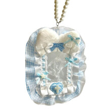 Sweet Diy Plush Card Holder with Ribbon Bow Lolita Lace Photocard Holder