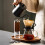 Moulin à café manuel portable en acier inoxydable avec 5