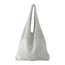 Gehäkelte Strandtasche aus Netzgewebe, Retro-Stricktasche, gewebte Sommer-Schultertasche für Damen