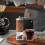 Moulin à café manuel portable en acier inoxydable avec 6