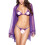 Ensemble soutien-gorge et robe grande taille + string transparent violet L 1
