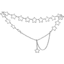 Elegante catena a stella in metallo con ciondolo a stella e cerchio per donna, catena da vita argentata per l'estate, la spiaggia e il bikini.