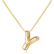 Dainty Bubble Letter Necklace for Women – 18K Gold Plated Initial Pendant, Compatible with Daily Wear & Friendship Gifts