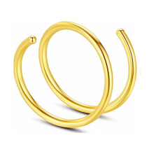 Nose Ring Hoop Double Hoop Nose Ring for Single Piercing Small Thin 8Mm Spiral Nose Jewelry for Women Men