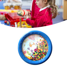 Wave Bead Ocean Drum 8in Blue Plastic Educational