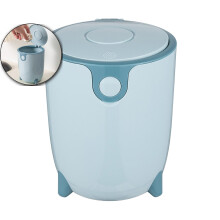 Desktop Trash Can Press Pop-up Lid Living Room Kitchen Bedroom Large Opening Thickened Garbage Storage Barrel Paper Basket(Blue)