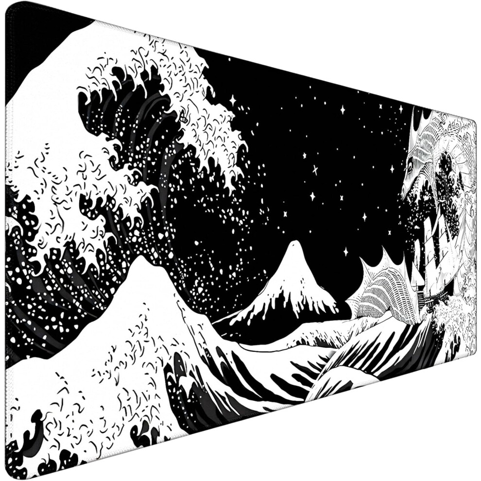 Xxl Gaming Mouse Pad With Stitched Edge, Non-Slip Mat For Gamer/Desktop/Office/Home Â Compatible With All Mice Blue 9362892501586