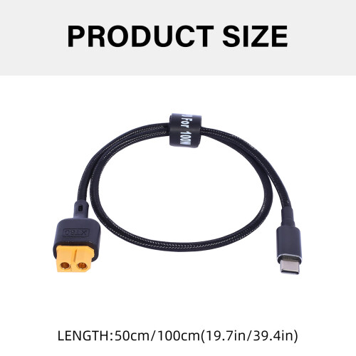 Καλώδιο φόρτισης USB C XT60 θηλυκό σε αρσενικό τύπου C καλώδιο γρήγορης φόρτισης για 2