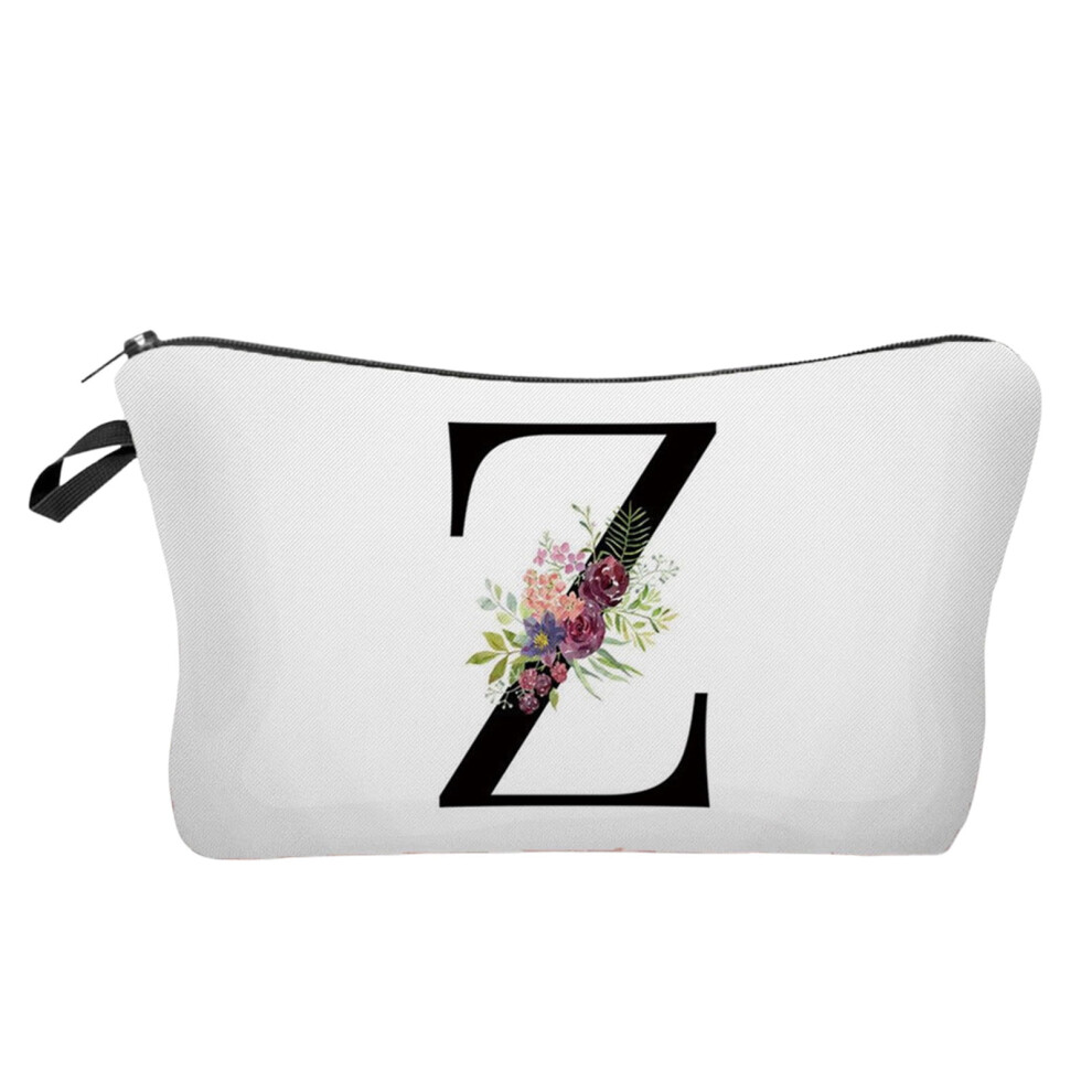 A-Z Personalized Initial Makeup Bags, Monogram Cosmetic Bags with Flower Letter â Cute Small Birthday Gifts for Women, Mom, Best Friend, Bride &