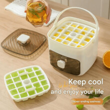 Durable Eco-Friendly Silicone Ice Cube Tray with Lid, 48-Cube Double-Layer Mold, Dishwasher Safe, Leak-Proof, Reusable — Compatible with Whiskey &