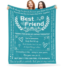 Funny Best Friend Blanket – Soft Fleece Throw (50x60"), Thoughtful Birthday Gift for Women, Compatible with Friendship Moments