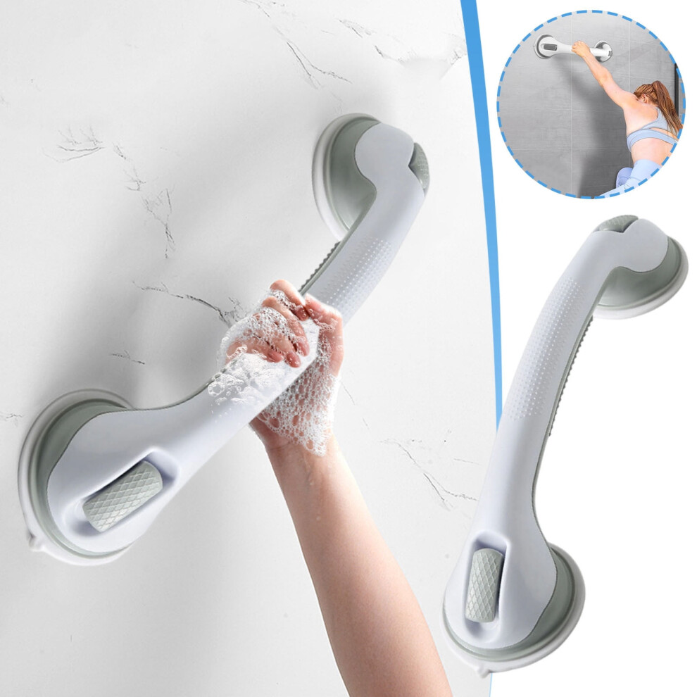 16.5" No-Drill Shower Grab Bar with Strong Suction Cups, Portable Bathtub Handle for Seniors â Compatible with Smooth Surfaces