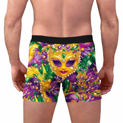 Man Printing Breathable Close Fitting Men's Underpants Comfortable Boxers(B,Polyester,Spandex) 2