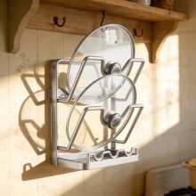 Kitchen Lid Storage Rack Lid Holder With Tray Lid Holder While Cooking Lid And Spoon Rest Multifunctional Kitchen Organizer Stand For Stove Top