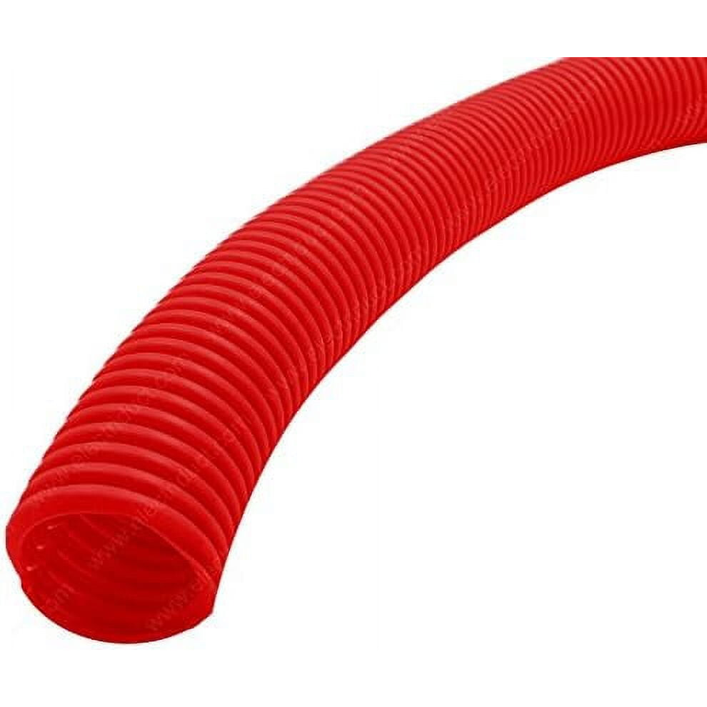 Split Wire Loom Tubing Polyethylene Corrugated Flexible Conduit - 1/4" Nominal Size - 20 Feet - Red 9401284821359