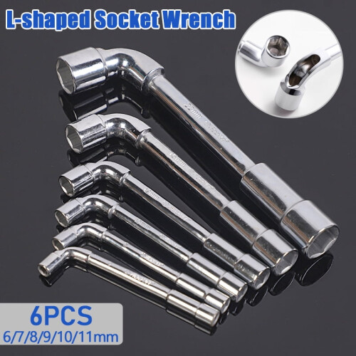 6-Piece Hardware Tool Set: Mirror Perforated, L-Shaped & Double-Headed Elbow Socket Wrenches