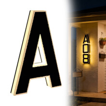 Virenlux 9" Solar Lighted House Numbers – Waterproof, LED Illuminated, Modern Exterior Address Signs, Compatible with Solar Panels