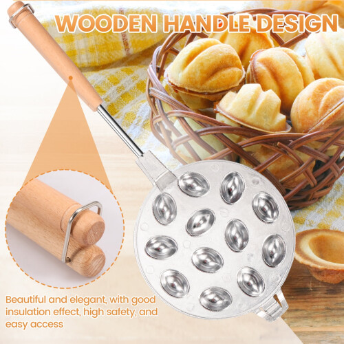 Walnut Cookie Mold Maker – Safe, Solid Metal Nut Mold with Handle, Easy-Clean, Oven-Safe, Compatible with Walnut Cookies 2