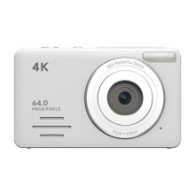Hvitt student-CCD-kamera med 2,88 tommers skjerm, 64 MP bilder, 1080P HD-video og stativ for fotografering