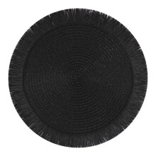 Durable Black Round Dining Placemats for Everyday Use & Entertaining – 36" Table Runners, Compatible with Round Tables
