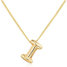 Dainty Bubble Letter Necklace for Women – 18k Gold Plated Initial Pendant, Compatible with Balloon Style