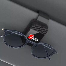 For Audi A3 Multifunction Car Sun Visor Glasses Clip and ticket Clip Press type Carbon Fiber Pattern Sun Visor Glasses Holder Clip
