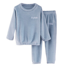 Toddler Boys Girls Fuzzy Pajama Set Winter Warm Tops Pants Sleepwear Outfits Kids Soft Comfy 2 Piece Loungewear Blue 3-4 Years