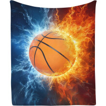 Couverture de softball 76 x 102 cm – Motif Feu et Glace, cadeau idéal pour les joueuses de softball, cadeau d'équipe, compatible avec les