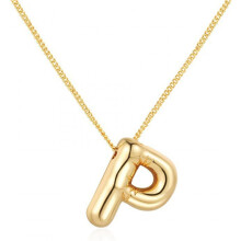 Dainty Bubble Letter Necklace for Women – 18k Gold Plated Initial Pendant, Compatible with Everyday Style
